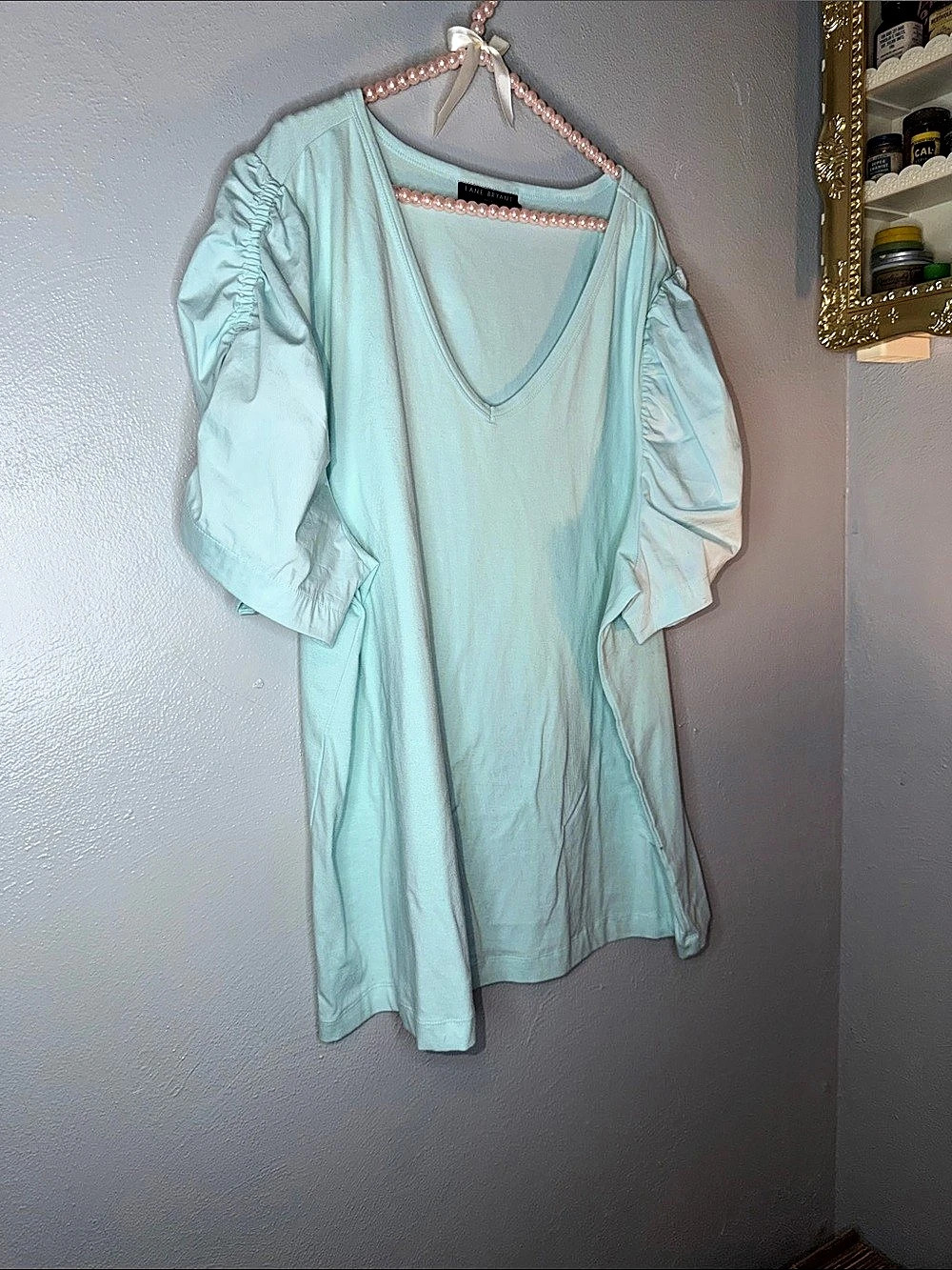 Lane Bryant Ruffle Sleeve Tunic in Green Size 22/24